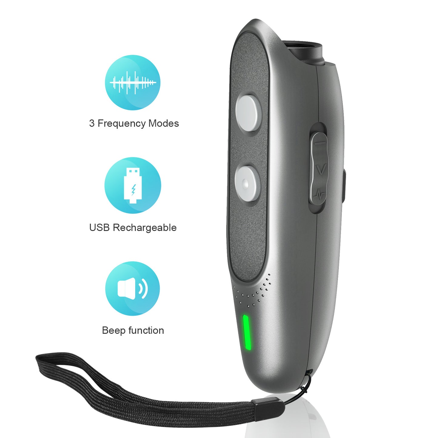 Handheld Ultrasonic Dog Training Device - Anti-Barking Stopper, 80x39x128mm, 86.5g